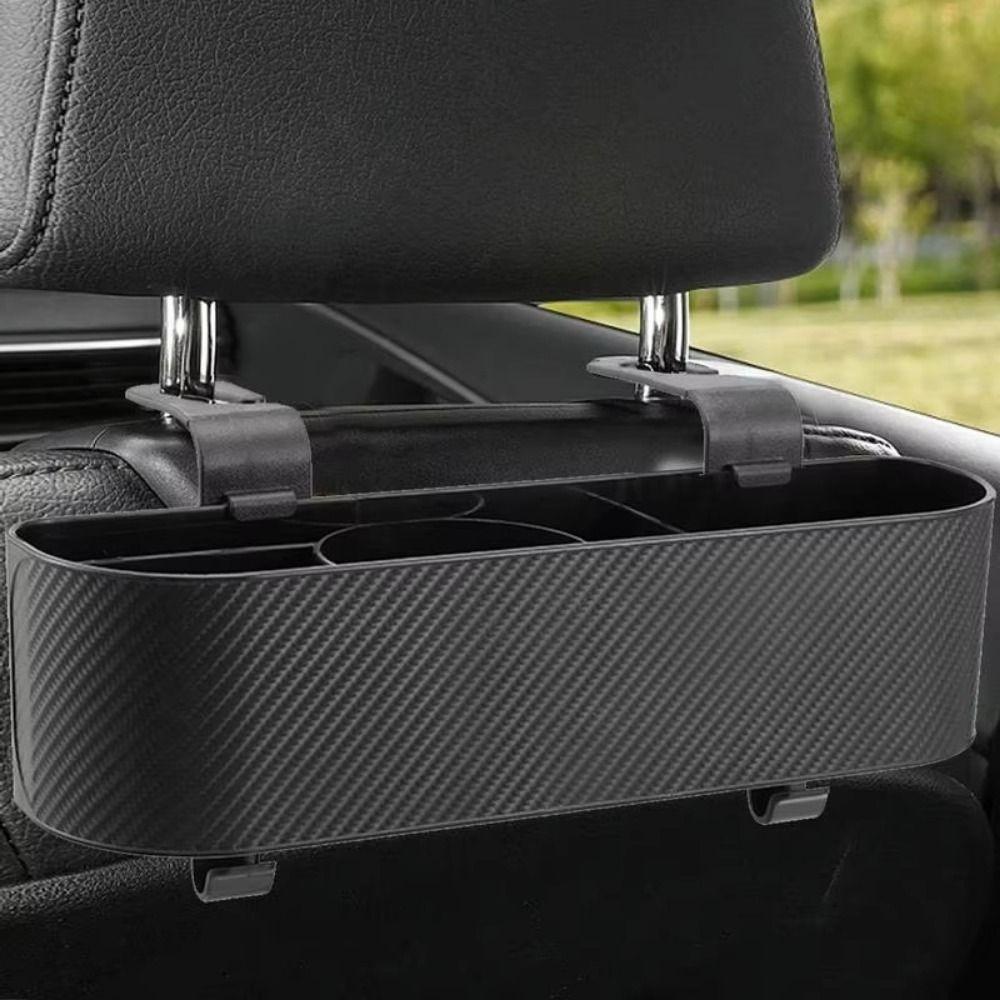 Partitioned Car Interior Cup Holder Waterproof Backseat Organizer Car Seat Storage Box  Headrest