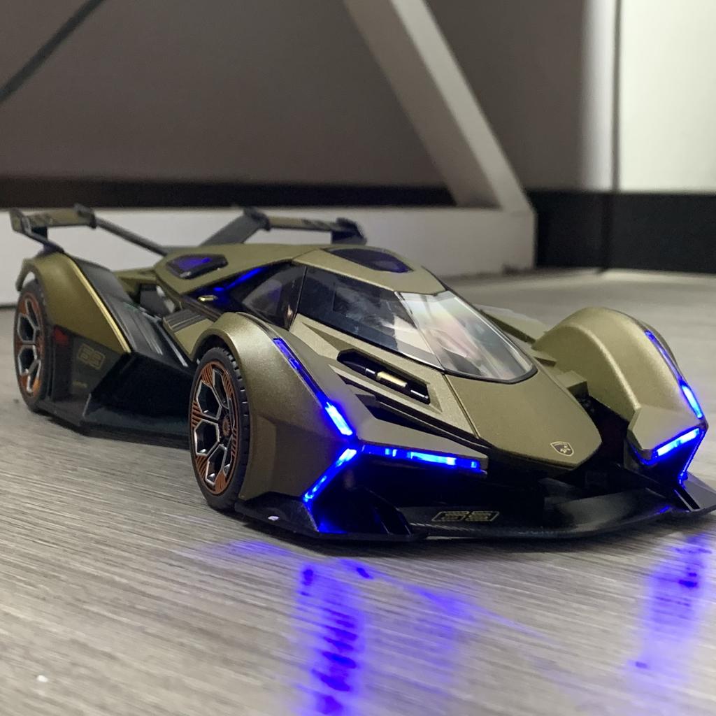 1/18 Lamborghini Vision Gran Turismo V12 GT Diecast Alloy Children's Toy Car Holiday Present High Simulation Collectibles Home Interior Gift