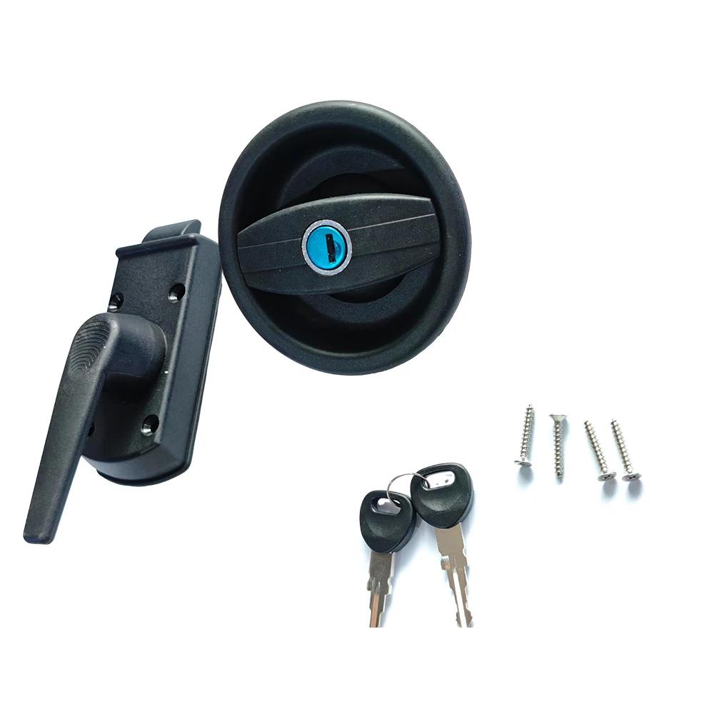 

Zinc Alloy Circular RV Door Lock - Complete with Keyhole Barrel for Caravan/Motorhome (Left-Hand Installation, Durable & Secure)