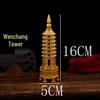 Nine-Story Wenchang Tower Copper Ornament - Chinese Brass Study & Office Décor