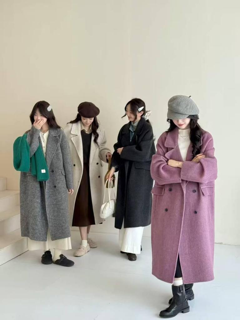 Double-Sided Wool Coat: Women's Long, Loose Korean Style with High-End Luxury for Autumn/Winter