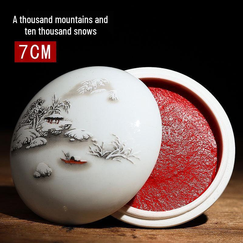 Calligraphy and Painting Seal Ink - Bright Red Vermilion, 90g & 60g, with Castor Oil.
