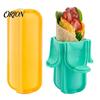 Protection Sandwich Support Tacos en Silicone Alimentaire, Conception à Boucle Flip-top Rangement Burrito Boîte Accessoires Déjeuner Scolaire, Boîte de Conservation Alimentaire Anti-fuite
