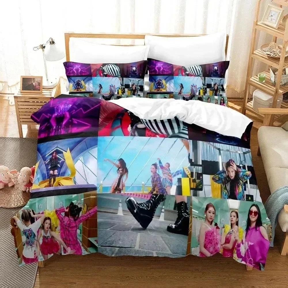 

Kpop Group Itzy Bedding Set 3D Printed Suitable For Bedroom Duvet Cover Set With Pillowcases Kids Home Textile EU Single(135*200cm)3pcs