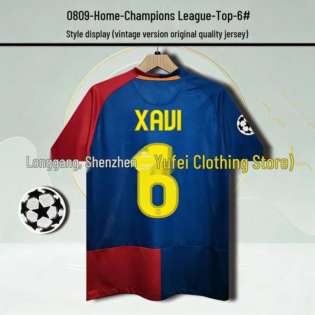 Barcelona Retro Trikot: Nein. 10 Messi, Nein. 9 Ronaldo, Nein. 10 Ronaldinho Gedenkausgabe