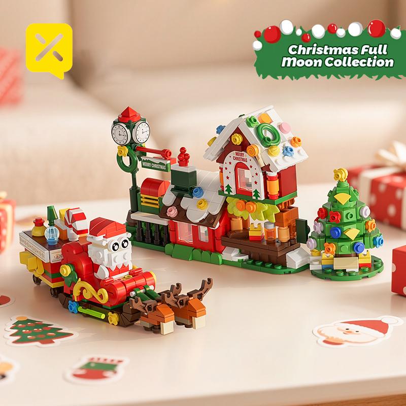 

Toylinx Christmas Educational Building Blocks Santa Claus Christmas Tree DIY 690 PCS Architectural Model Gift for Boys and Girls
