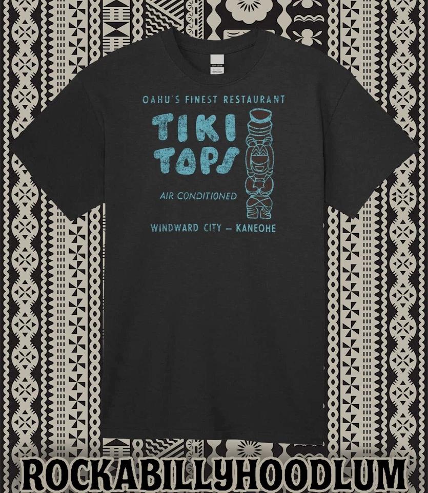 Retro Tiki Art Tee T Shirt Bar Mug Restaurant Tiki Tops Oahu Hawaii 4XL