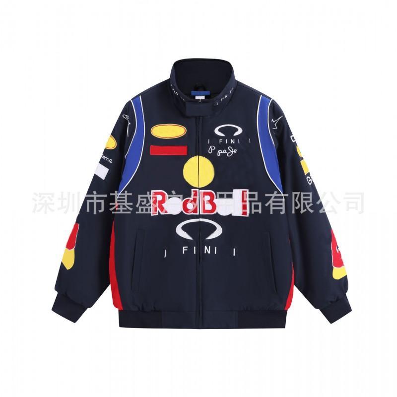 F1 Racing Embroidered Padded Jacket Retro Motorcycle Riding Baseball Coat Unisex