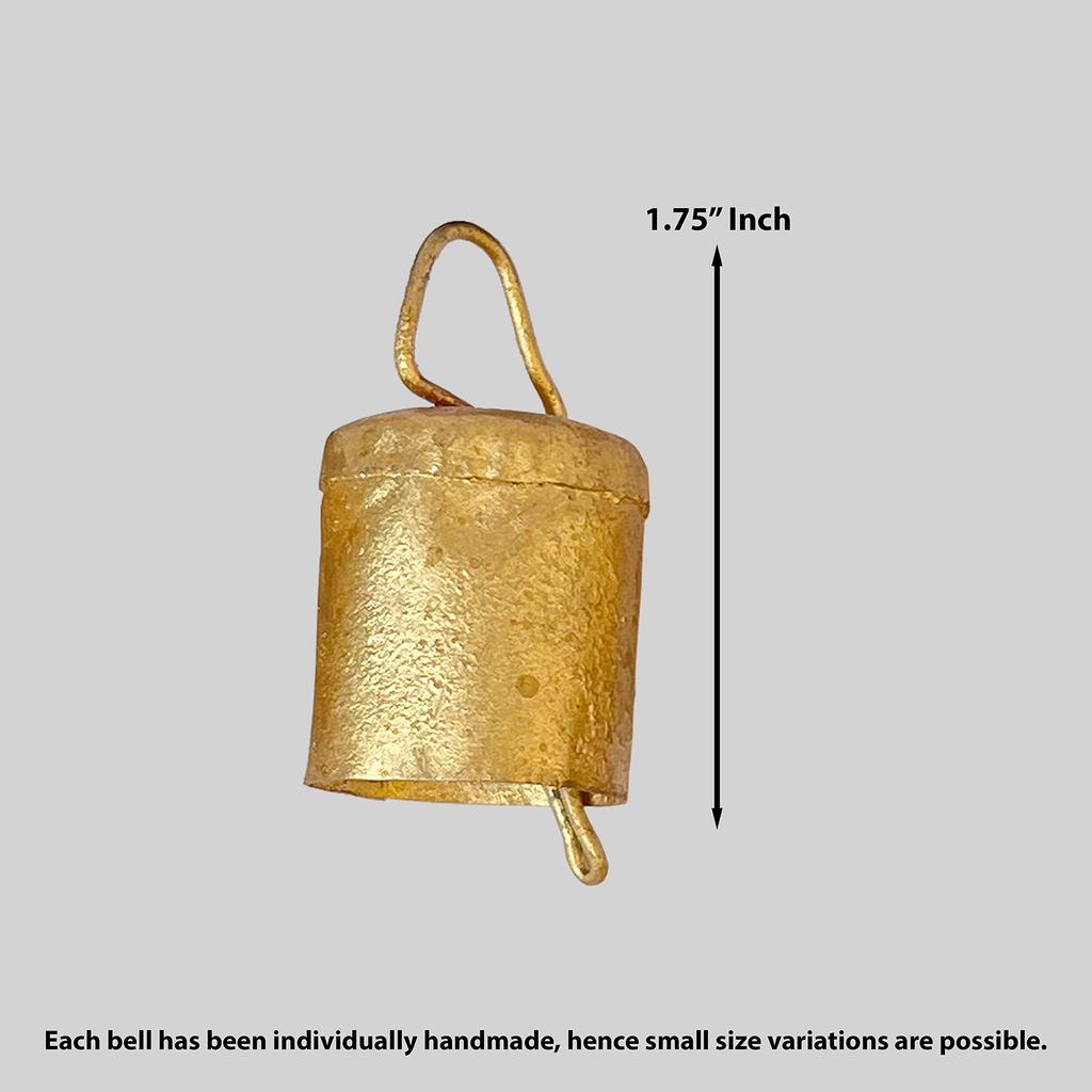 Small Gold Cow Bells – Rustic Hanging Metal Bells for Crafts, Christmas Ornaments, Farmhouse Decor, Wreaths & DIY Garland (Pack of 20)