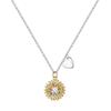 Sterling Sunflower Pendant Necklace Women Delicate Cross Chain Choker Elegant Floral Jewelry Gift