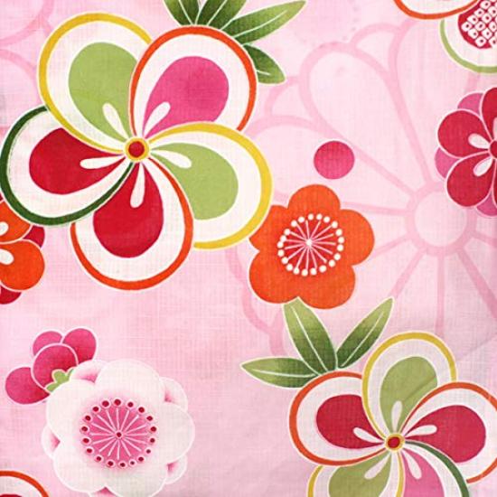 Barn Jenter Yukata Enkeltelement Plommemønster Rosa wcu02 [Wagamama] (110 Størrelse)