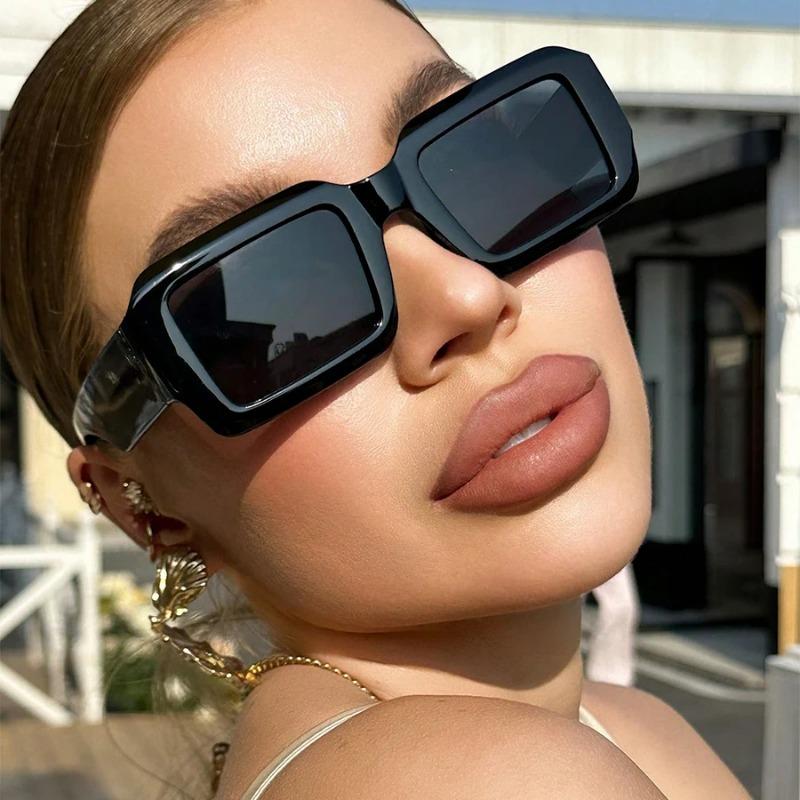 Vintage Men Rectangle Sunglasses Fashion Square Shades Eyewear Trendy Retro Women Brand Design Eyeglasses UV400