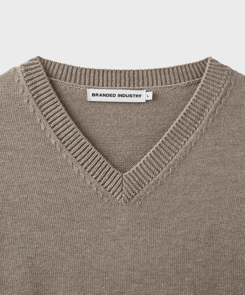 Beulaendideu [Superior] Cloud Superfine V-Neck Knit [Sand Beige]