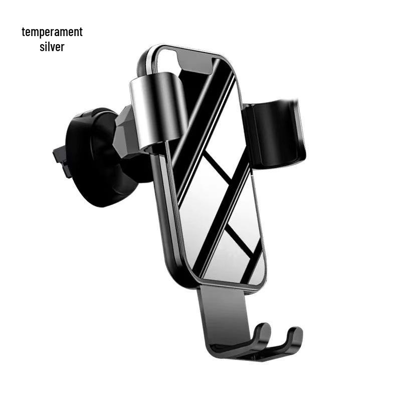 Gravity Car Phone Holder with Metal Spiral Hook - Anti-Shake Air Vent Mount for Navigation