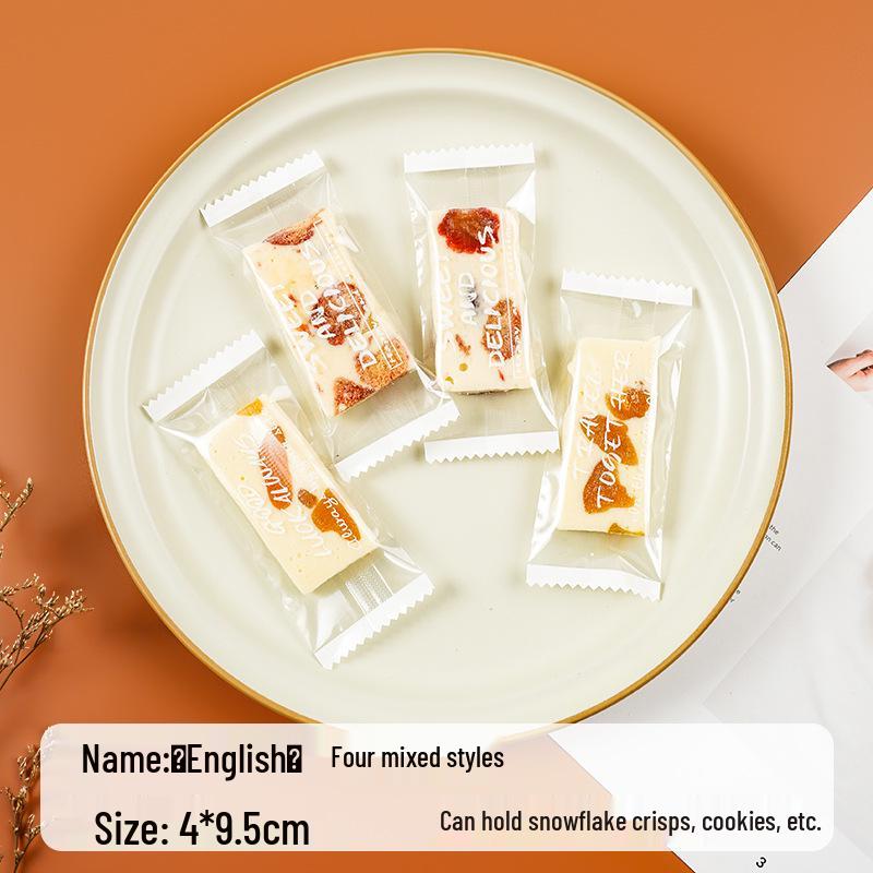 Snowflake Nougat Candy Sealing Bags for Cookies, Biscuits, Toffee, and Baking.