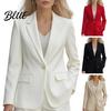 Mini Suit Coat Autumn Texture Lapel Long Sleeve Single Button Draped Anti-wrinkle Jacket with Flap Pockets Solid Color Business Outerwear High