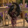 Mysterious Garden Hanging Planter Halloween for Indoor Outdoor Use, Gothic Bat Cat Witch Raven Decorative Flower Basket Plant Pot Holder, Spooky Wall