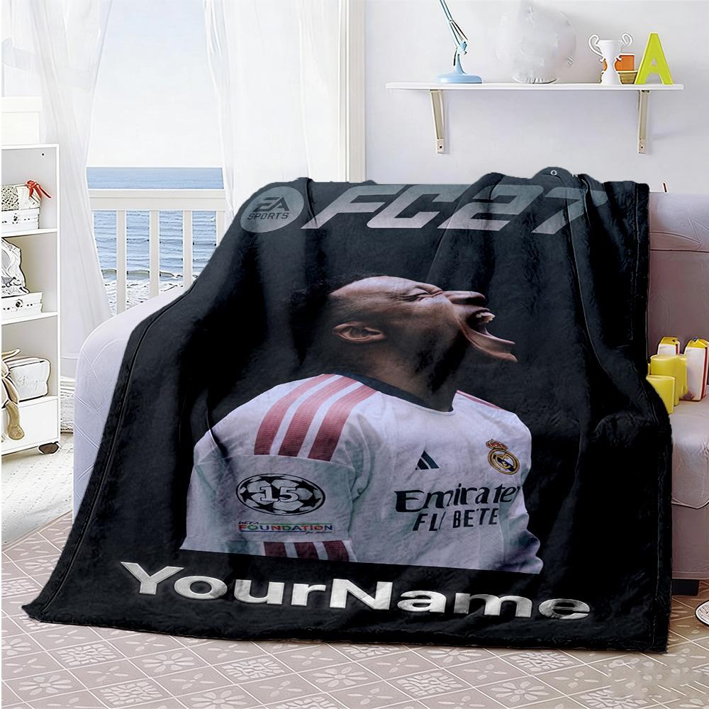 Mbappe 239 Customize Text Blanket Cozy Personalized Blanket Durable Comfort Perfect for Office Picnics Couch Nap Four Seasons Multipurpose