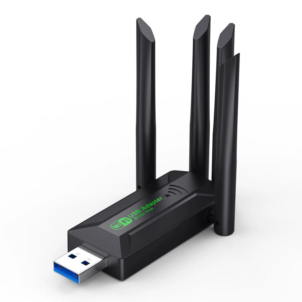 1300Mbps Dual-Band 5G USB Wireless Network Card, WiFi 6, Driver-Free for Computer