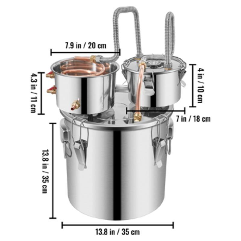 30L Alcohol Brewing Distiller DIY Moonshine Apparatus Stainless Steel Still Whisky Beer Brandy Home Appliance