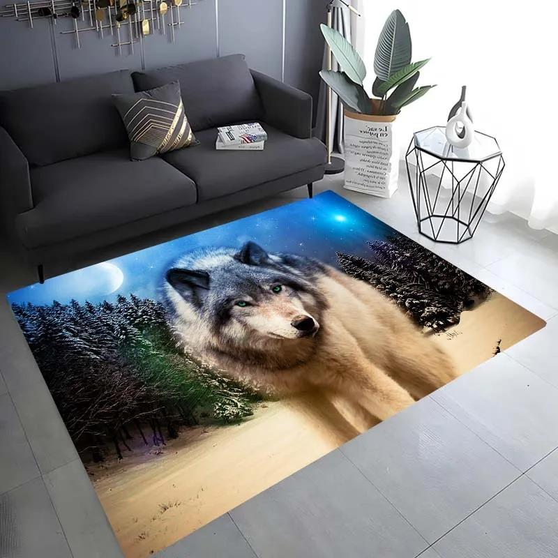 Snow Wolf Pattern Floor Mat Door Decoration Home Living Room Floor Mat