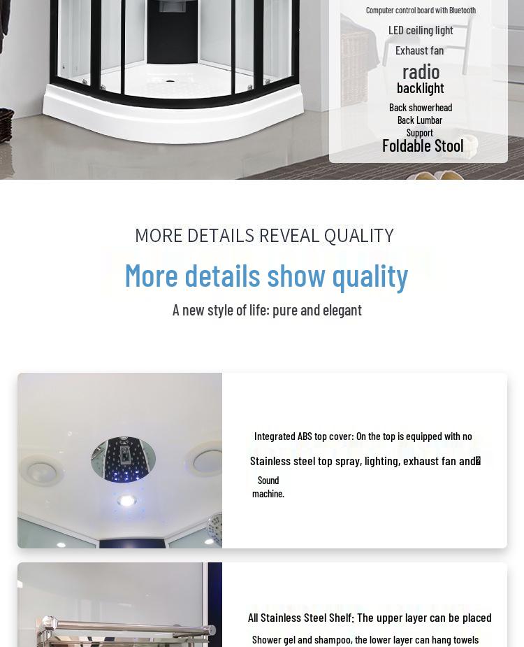 Home Shower Room: Arc-Shaped Integrated Design with Wet/Dry Separation