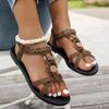 Fashionable New Style Elegant and Comfortable Women's Outdoor Beach Sandals Summer Solid Color Open Toed Flat Casual Sandals