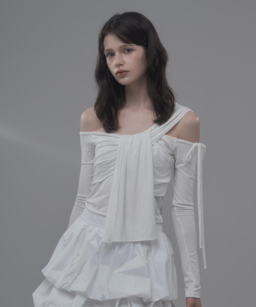 Mausolleum Etude Draped Top - White