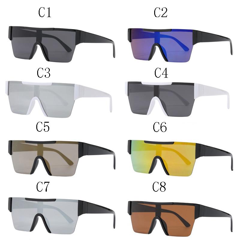 Outdoor Sports One Piece Cycling Sunglasses For Men's And Women's Large Frame Water Silver Cyberpunk Motorcycle Mirror Shades UV Resistant