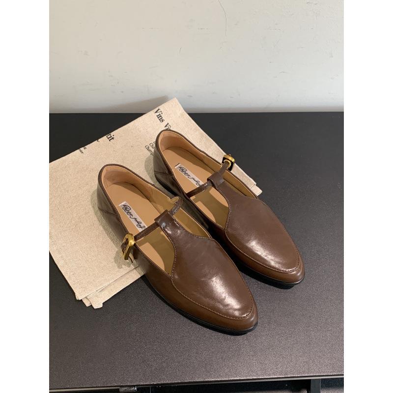 Design sense retro flat bottom pointed black British small leather shoes women's autumn new versatile fashion Mary Jane single shoes