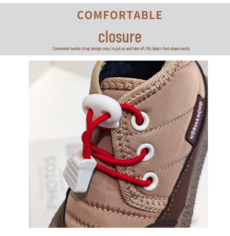 Pantofi de Bumbac Block de Culoare pentru Copii Mici Toamnă/Iarnă - Ghete Scurte Căptușite cu Lână pentru Fete și Băieți