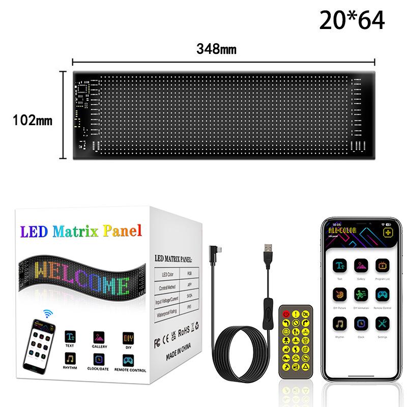 Afișaj LED Flexibil Auto Ecran Moale APP Bluetooth Ecran Publicitar LED Fereastră Spate Expresie Amuzantă Interactiv Ecran Impermeabil