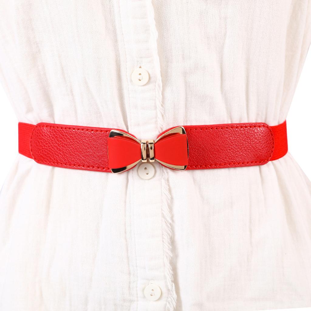 Women's Stretch Waistband Slim Elastic Belt Waist Cincher Band with Fashion Clasp for Outfits Dresses Jackets