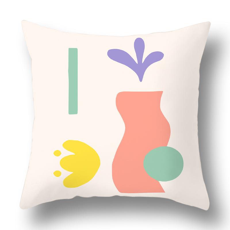 Purple Fresh Flower Pillowcase, Home Sofa, Bedside, Office, Girlish Pink Pillow Cover