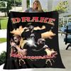 Rapper Drake Coperte Stampate 3D Calda Coperta in Flanella Morbida e Accogliente Coperte da Viaggio Fodere per Letto Regalo di Compleanno