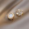 Non Piercing Magnetic Stud Earrings Round Inlaid Zircon Clip On Earrings Gauges Fashion Stud Earrings for Women Girls