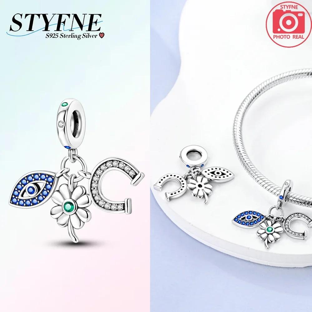 Authentic Green Fourleaf Shamrock Heart Star Shape Pink Ushaped Pendant Bead Charms Compatible With Bracelets copper Women Diy Fine Gift Accessory