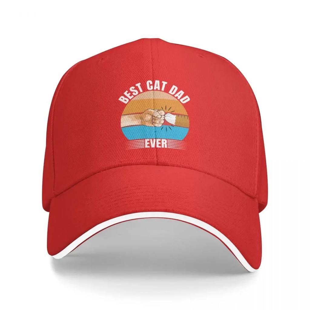 Best Cat Dad Ever Baseball Cap Big Size Hat Rugby Uv Protection Solar Hat Hats Woman Men's