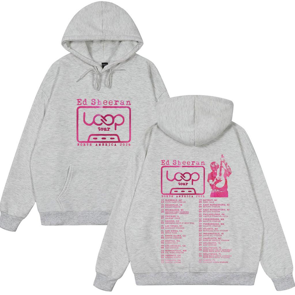 Ed Sheeran Loop Tour Print Hoodie Men Women Fashion Pullover Long Sleeves Casual Loose Oversized Sweatshirt