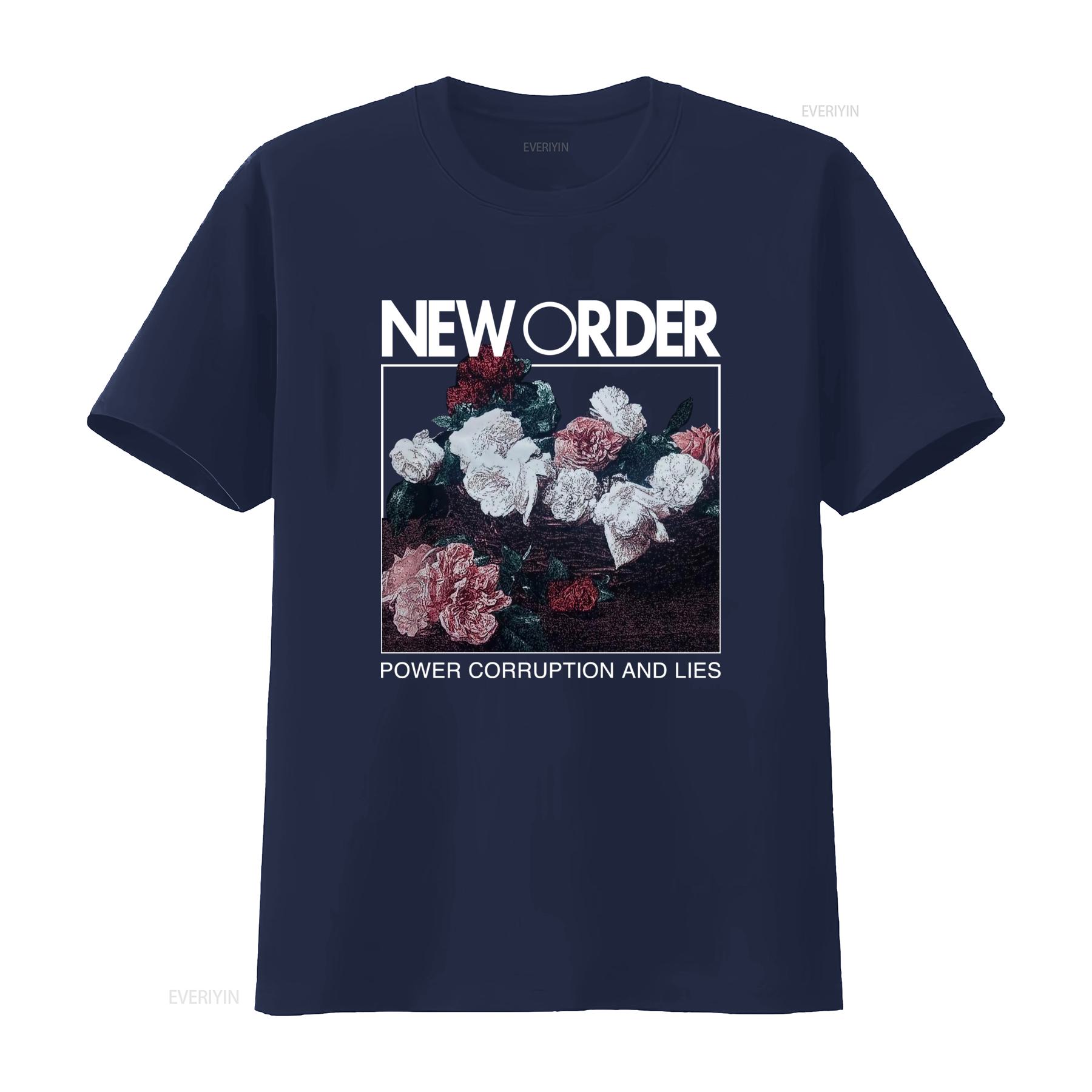 

Rare New Order Power Corruption Lies Album Band Print T Shirt KM26 vintage Washed graphic Stylish Breathable homme Versatile L