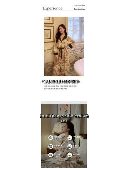 Robe d'intérieur pyjama d'hiver luxueuse en velours doré à éclat de soie pour femme