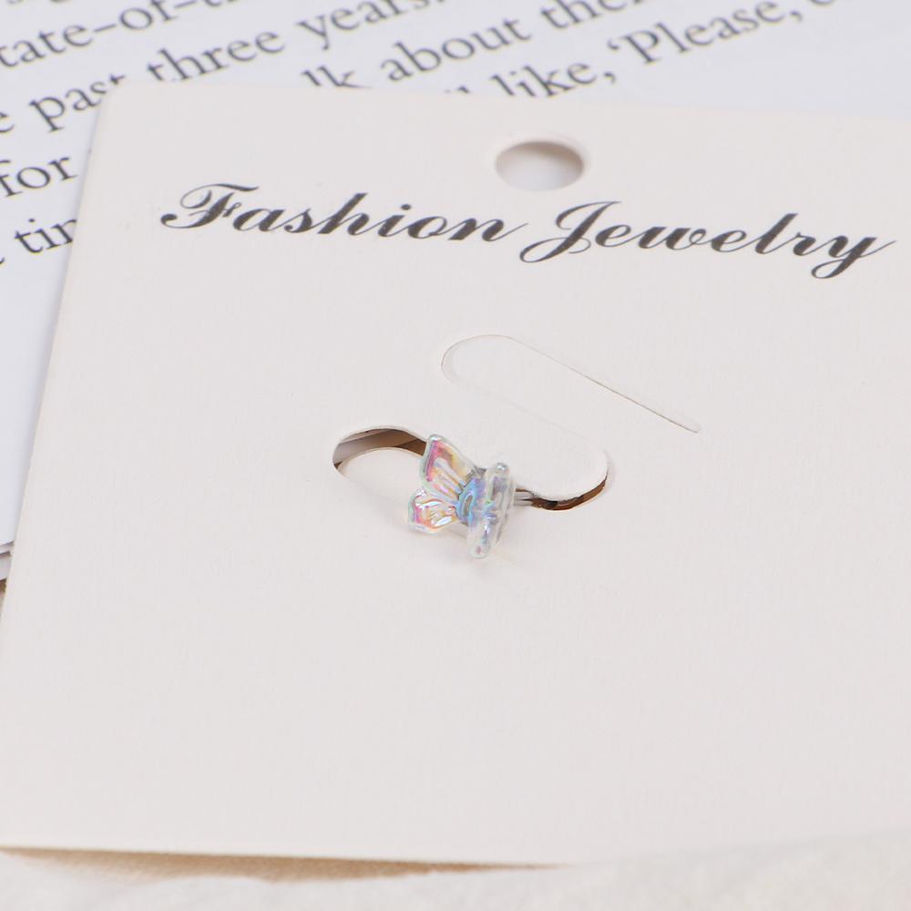 Geometric Transparent Women Titanium Steel Rainbow Stud Earrings Tragus Earrings Butterfly