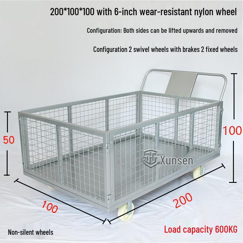 Heavy-Duty Folding Mesh Warehouse Cart