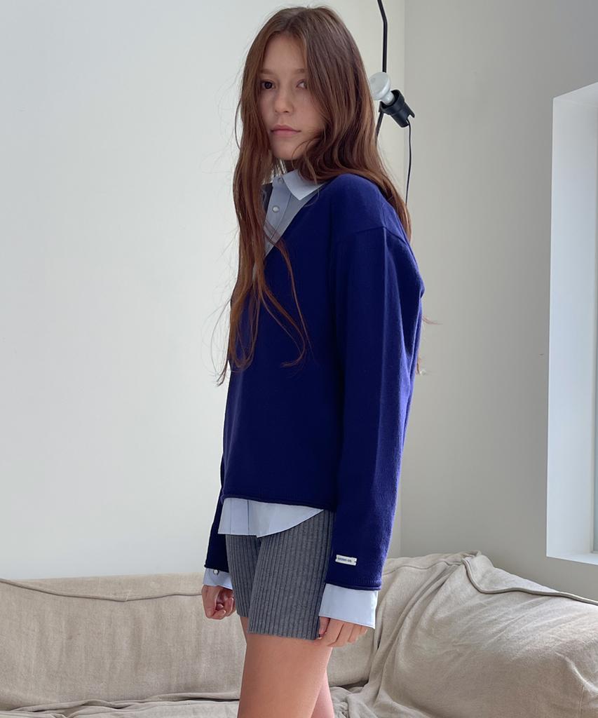 RAVEROUS Rolling Deep V-Neck Knit_Purple Navy