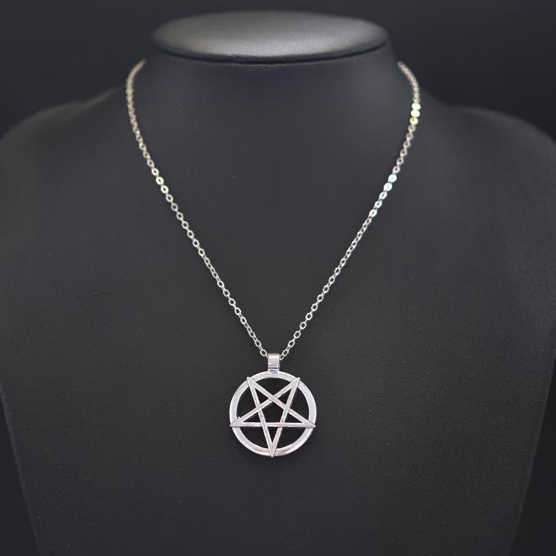 1Pc Witchcraft Satan Pentagram Lucky Amulet Pendant Women Necklaces Wicca Star Pentacle Grunge Statement Men Collares Jewelry