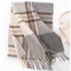 Autumn And Winter Plaid Wool Scarf Women'S Versatile Fringed Warm Scarf Comfortable 100% Real Wool Scarf