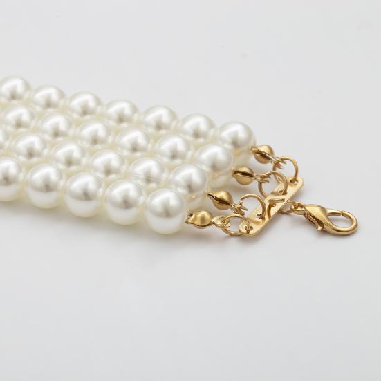 Elegant Women Multi-layer Faux Pearl Beaded Choker Necklace Party Jewelry Gift