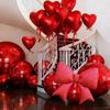 Red 4D aluminum foil balloon bow balloon and red heart balloon set for proposal, New Year's anniversary, birthday decoration