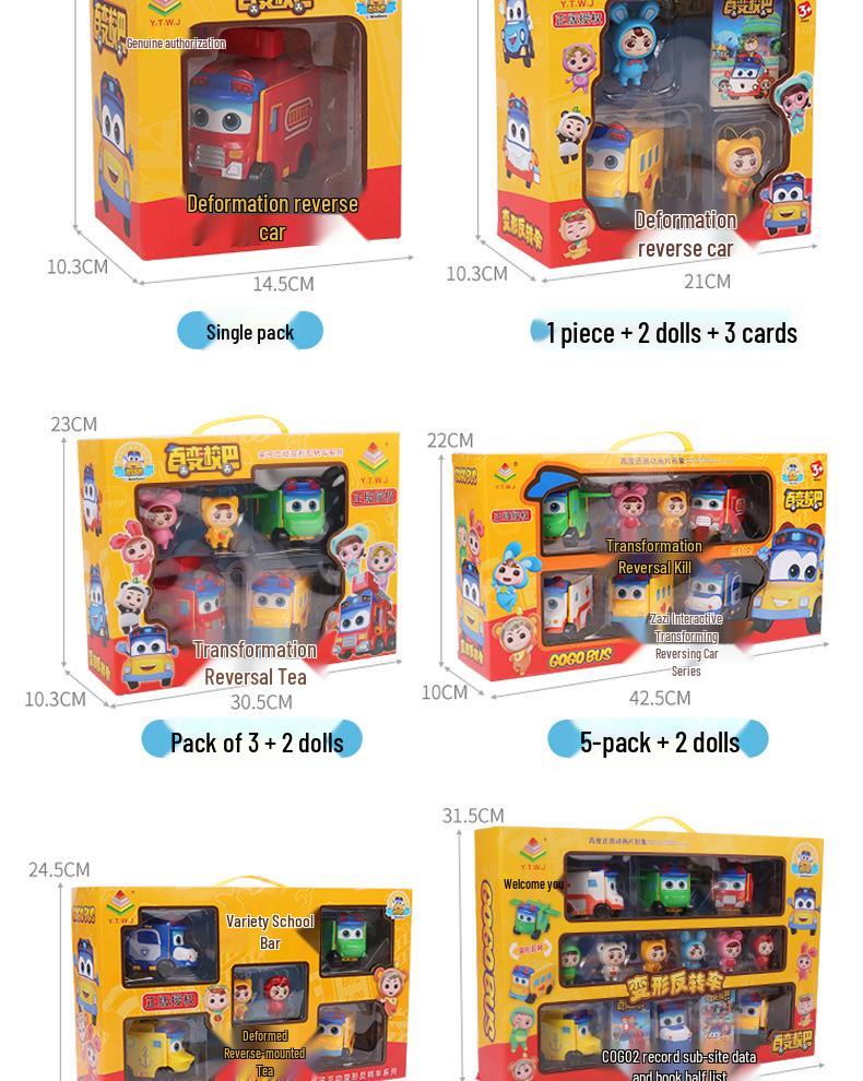 Twisty Bus Toy: Double-Sided Reversible Transforming Robot Car Set for Kids