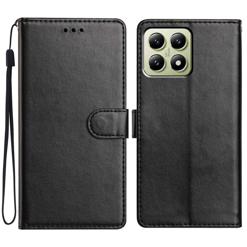 For Xiaomi 14T Leather Case Wallet Stand Phone Cover with Handy Strap